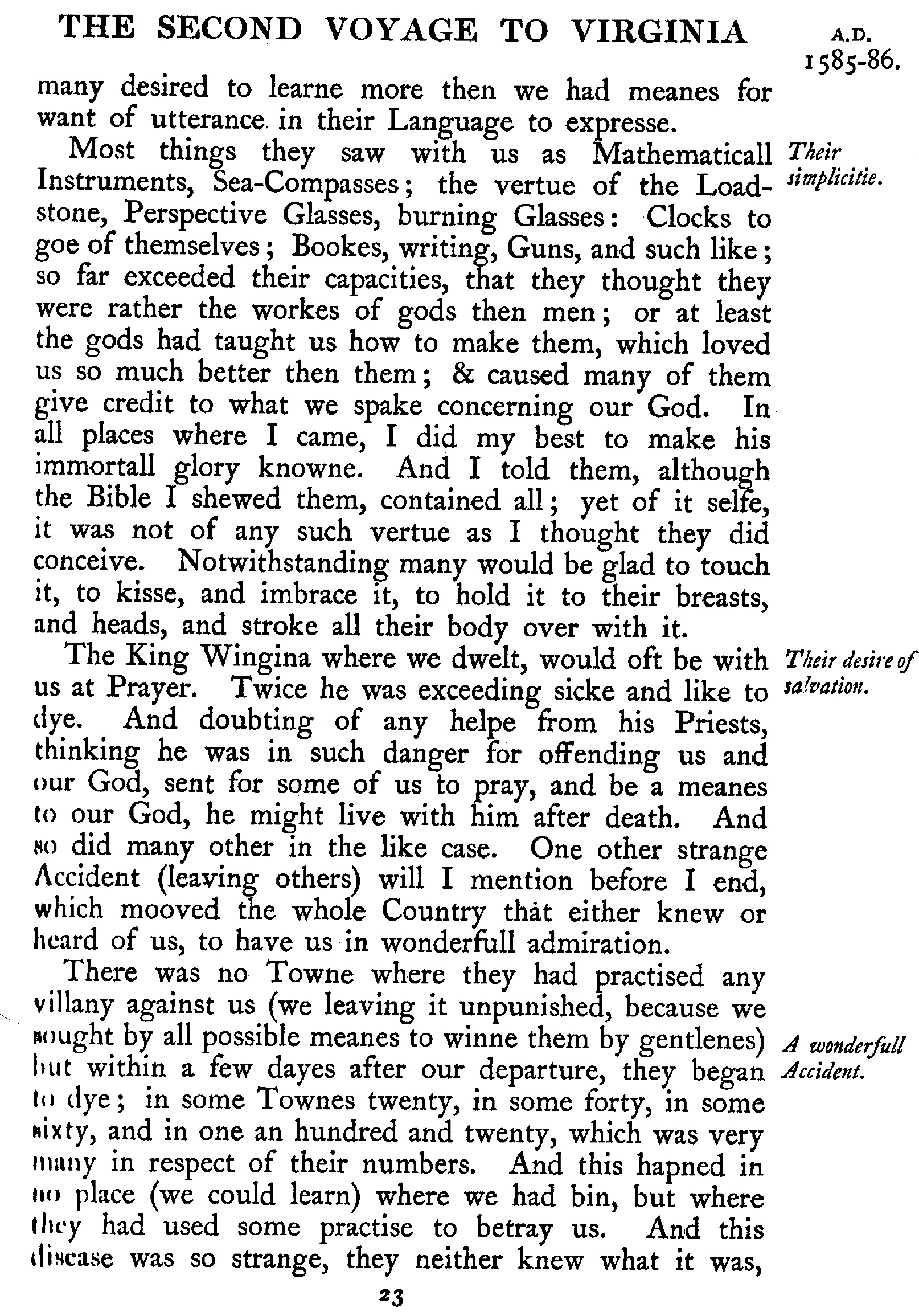 p 23 The Second Voyage to Virginia by Capt John Smith